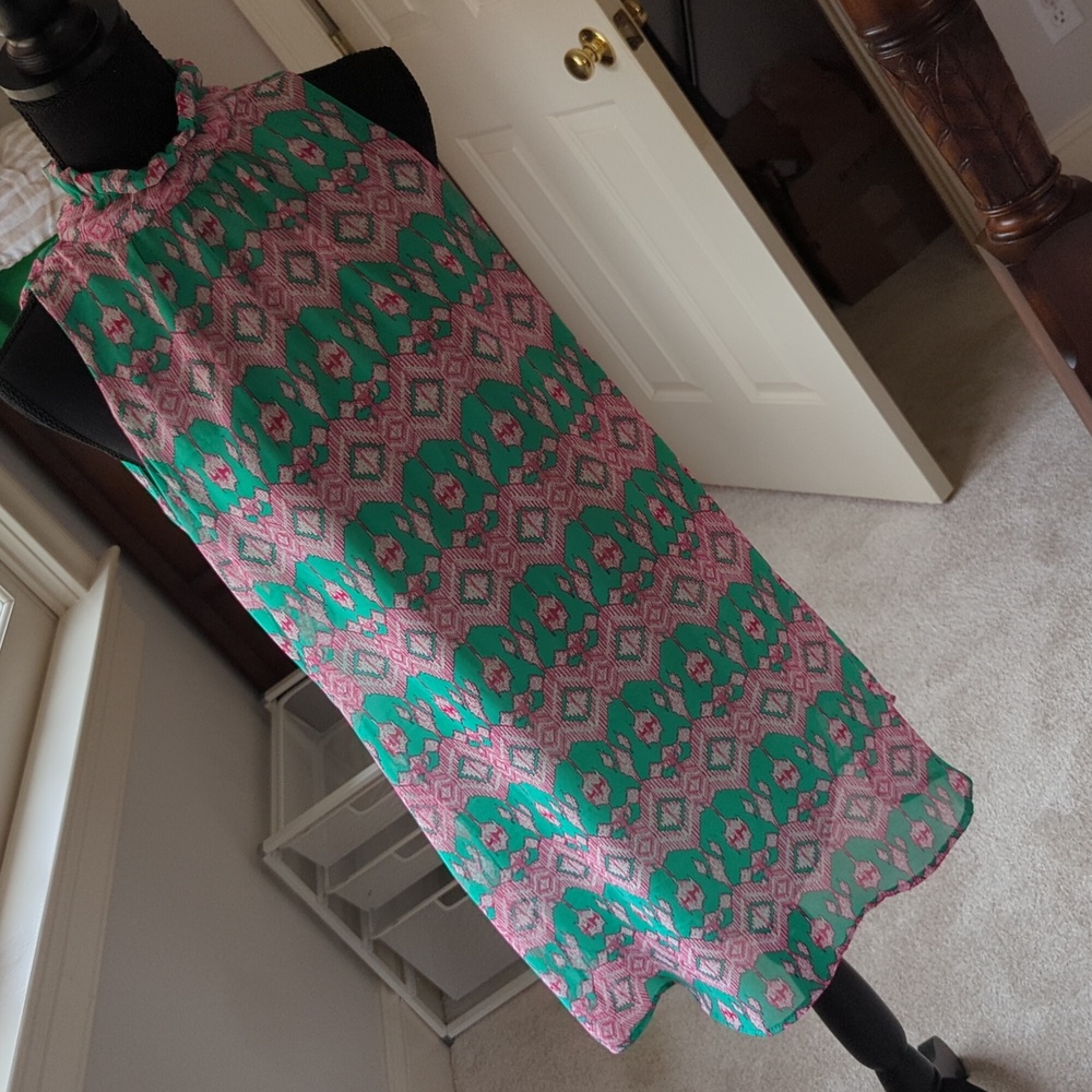 NWT Green and Pink Summer Shift Dress